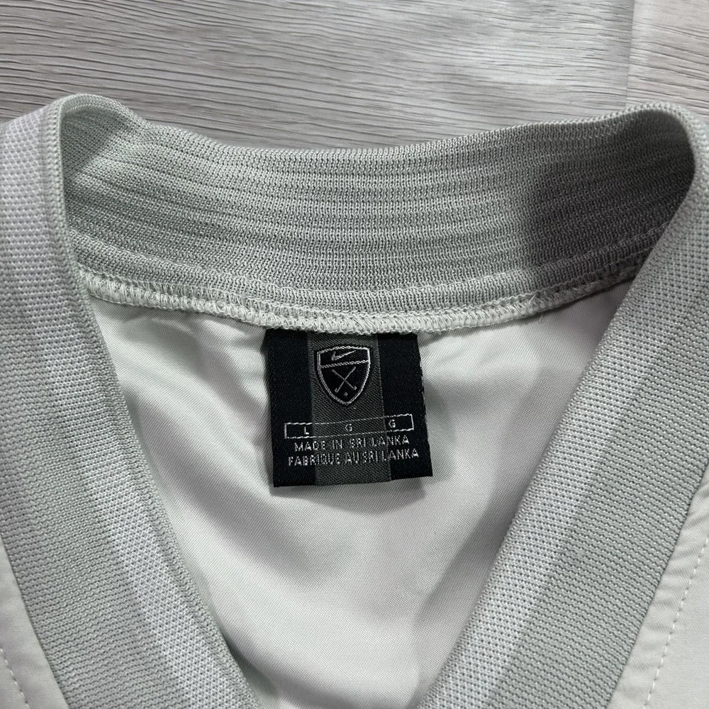 Nike Golf Vest Mens Large Gray Windbreaker V Neck‎ Pullover Elastic Hem Lined